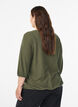 Bluse med struktur og 3/4 &aelig;rmer, Gr&oslash;n, Model image number 2