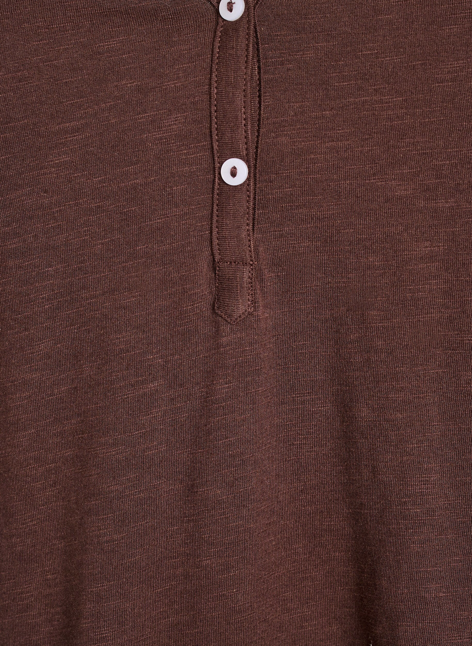 ZizziT-shirt med knapdetalje, Brun, Packshot image number 2
