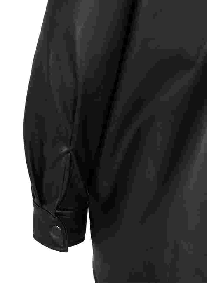 Skjorte i imiteret læder, Black, Packshot image number 3