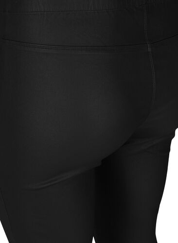 Coatede leggings i viskosemix, Black, Packshot image number 3