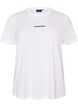 T-shirt i bomuld med tekstbadge, Hvid, Packshot image number 0