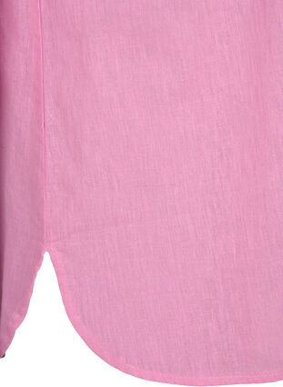 Skjortebluse med knaplukning i bomuldsmix med hør, Rosebloom, Packshot image number 3