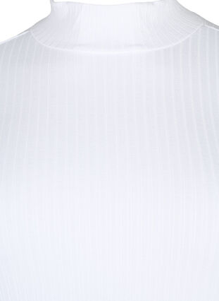Tætsiddende viskosebluse med høj hals, Bright White, Packshot image number 2