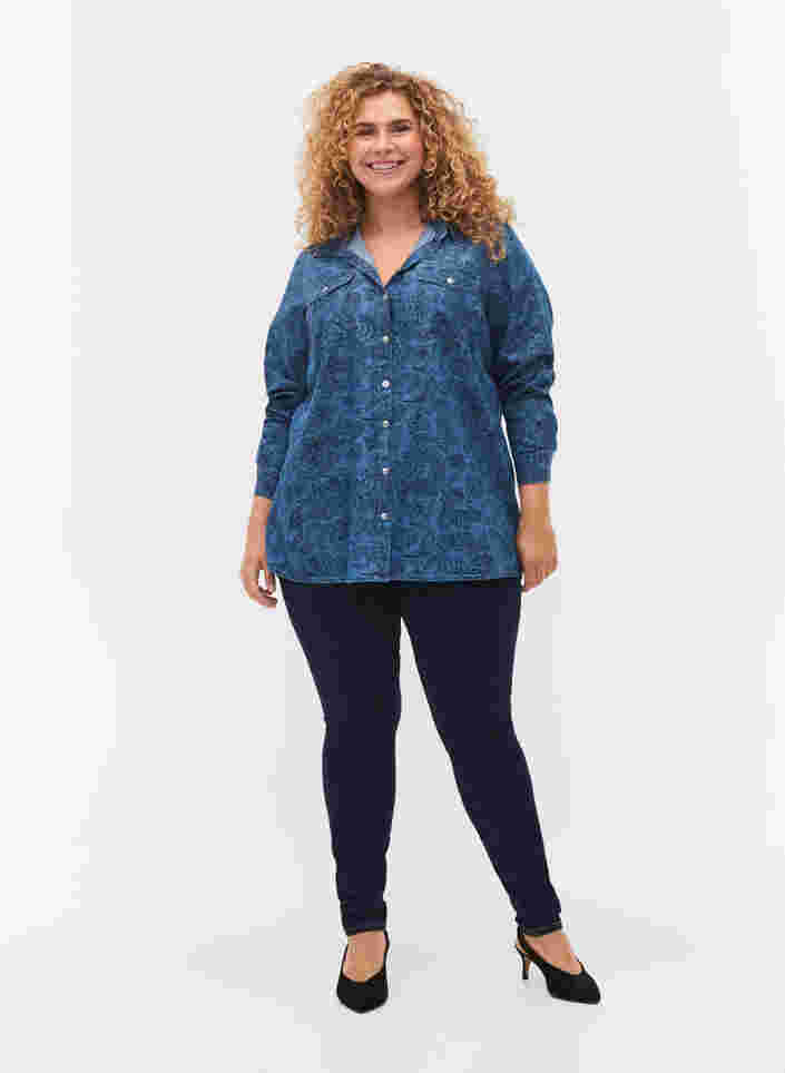 Bomulds skjorte i paisley mønster, Blue Paisley, Model image number 2