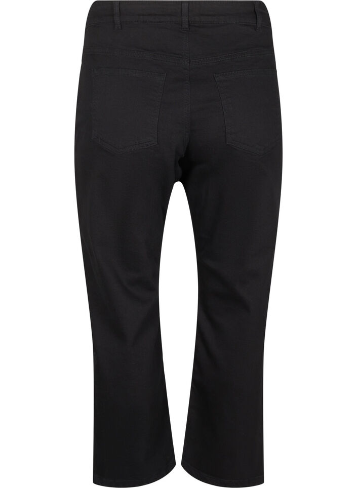 Cropped Vera jeans med straight fit, Black, Packshot image number 1