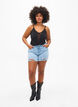 Denimshorts med sliddetaljer, Light Blue Denim, Model image number 3