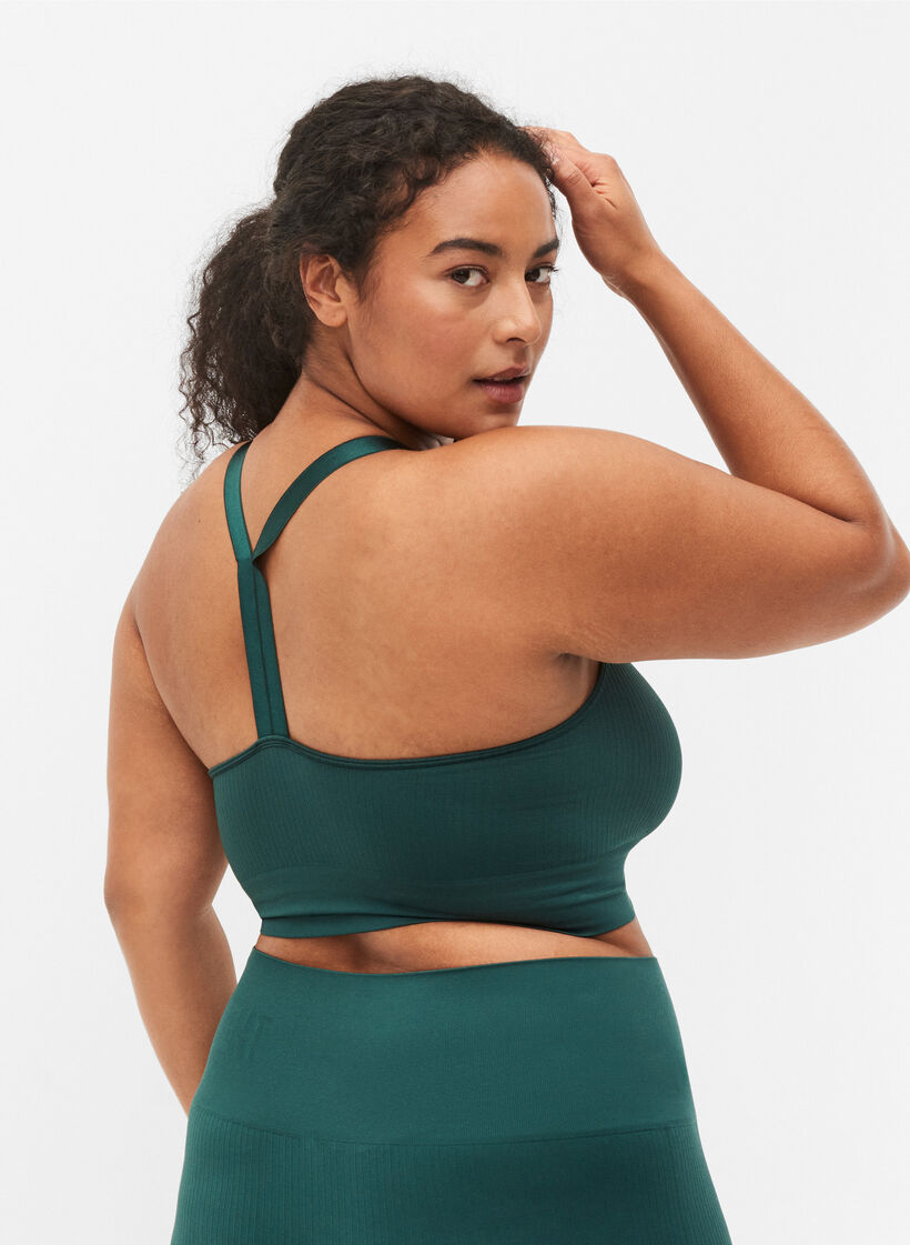 Seamless sports bh i ribkvalitet, Pine Grove, Model image number 1