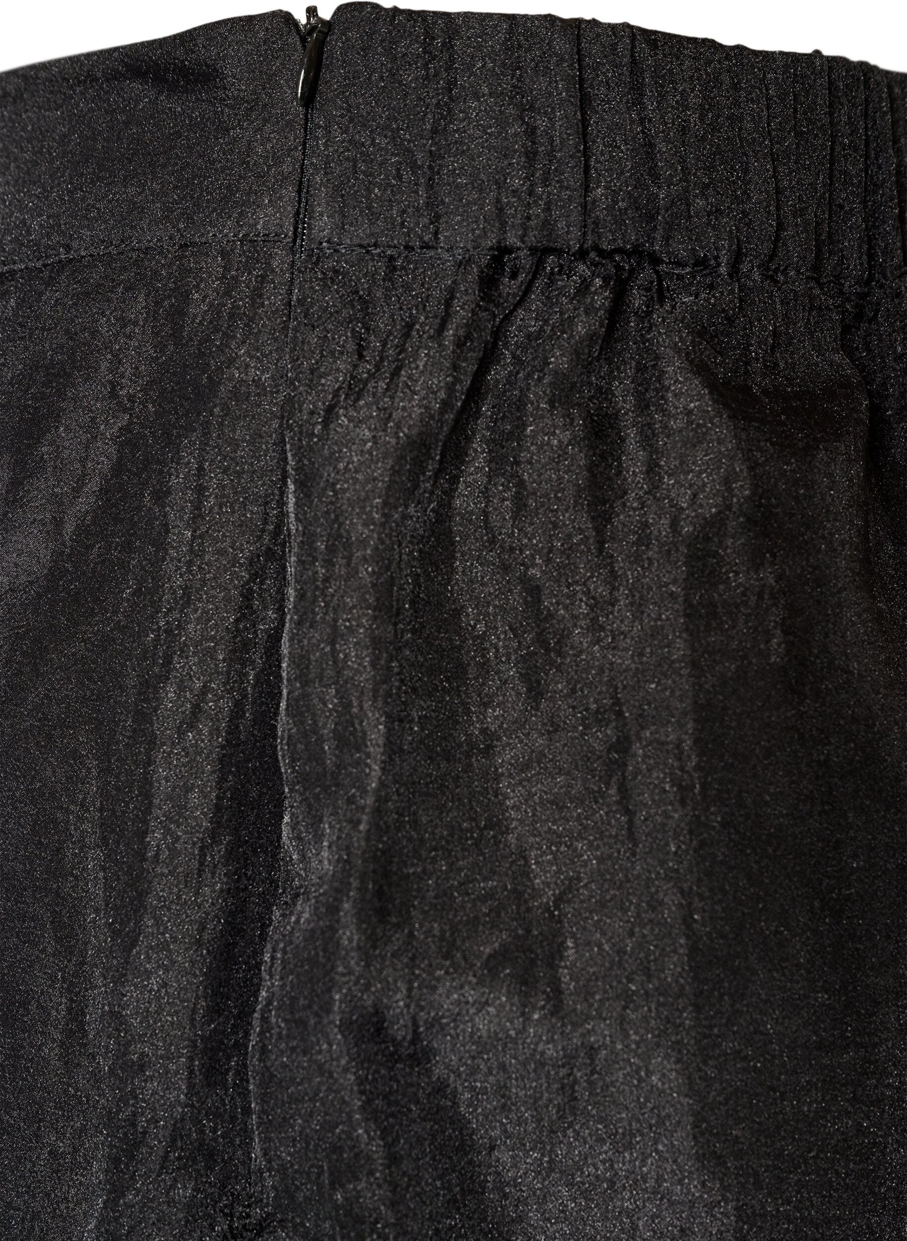 ZizziLang nederdel i organza-look, Sort, Packshot image number 4