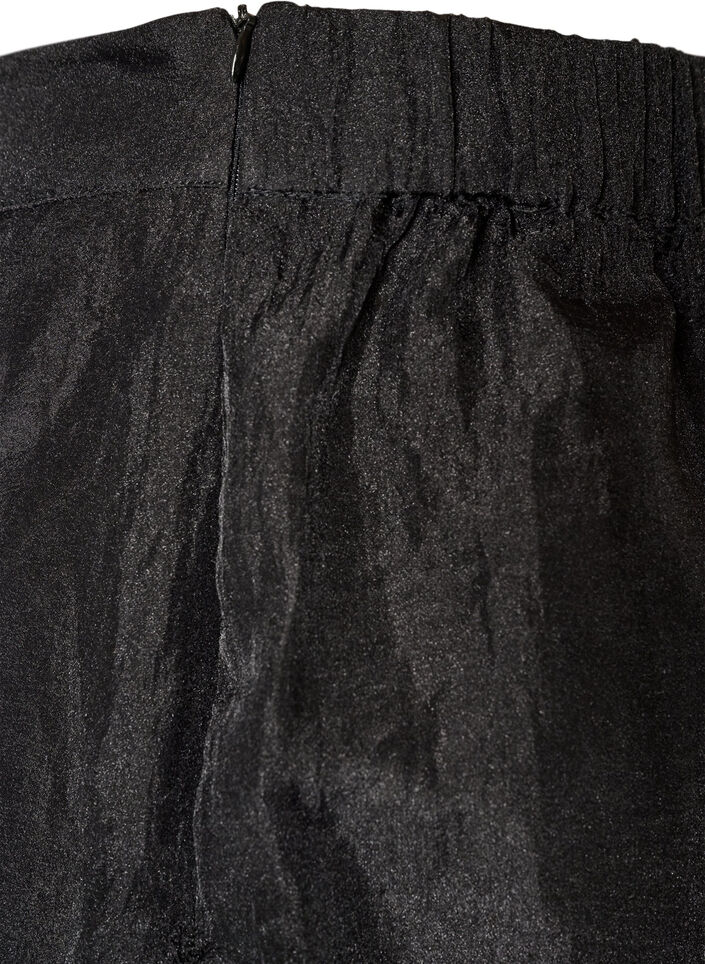 Lang nederdel i organza-look, Sort, Packshot image number 4