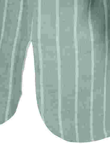 Stribet skjorte med v-udskæring, Balsam Green Stripe, Packshot image number 3