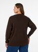 Meleret strikbluse med rund hals, Brun, Model image number 2