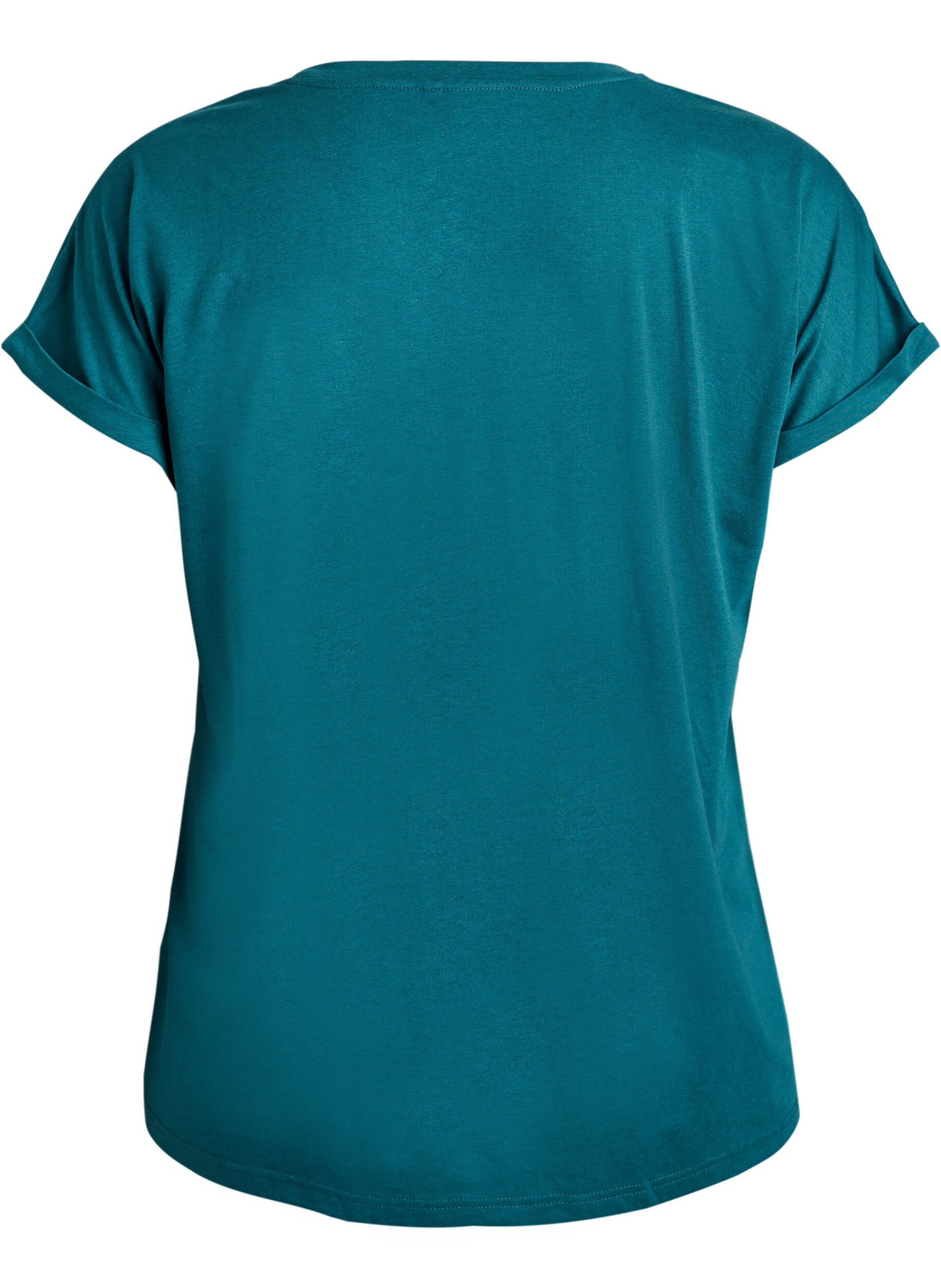 ZizziKort&aelig;rmet t-shirt i bomuldsblanding, Gr&oslash;n, Packshot image number 1