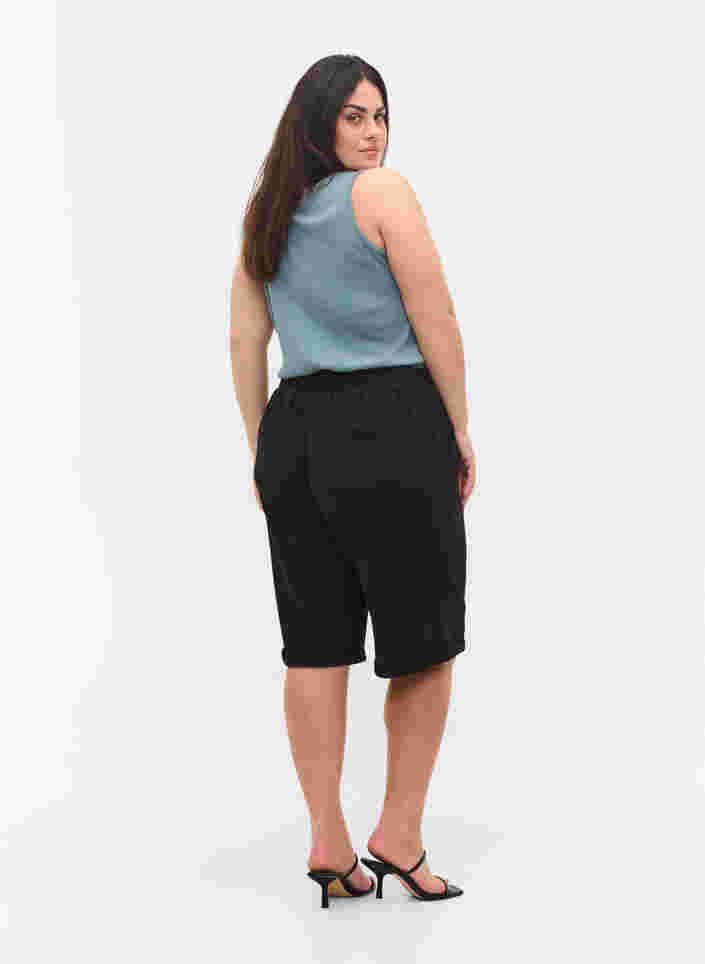 Shorts med elastikkant og lommer, Black, Model