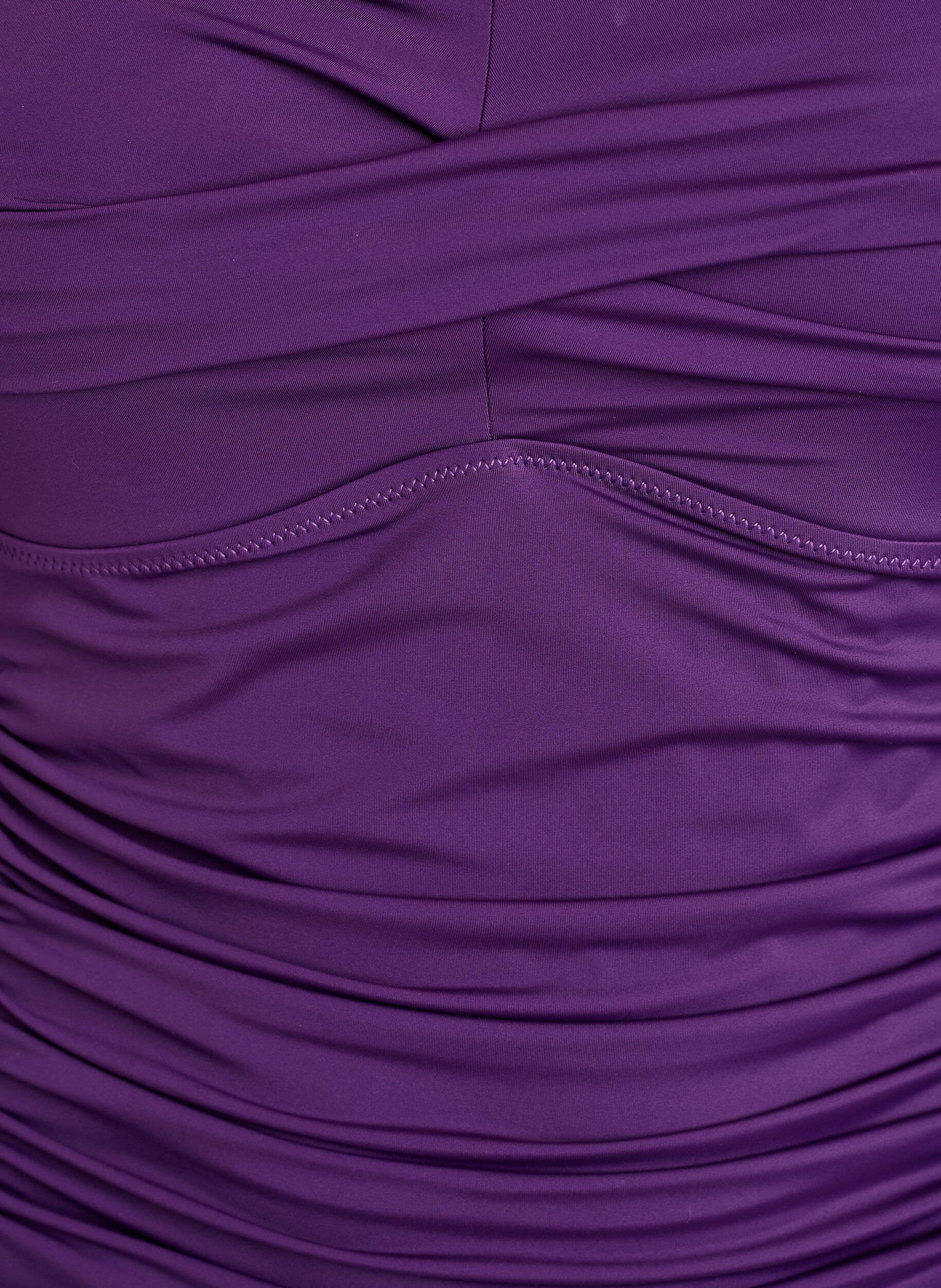 ZizziVatteret badedragt med draperinger, Lilla, Packshot image number 2
