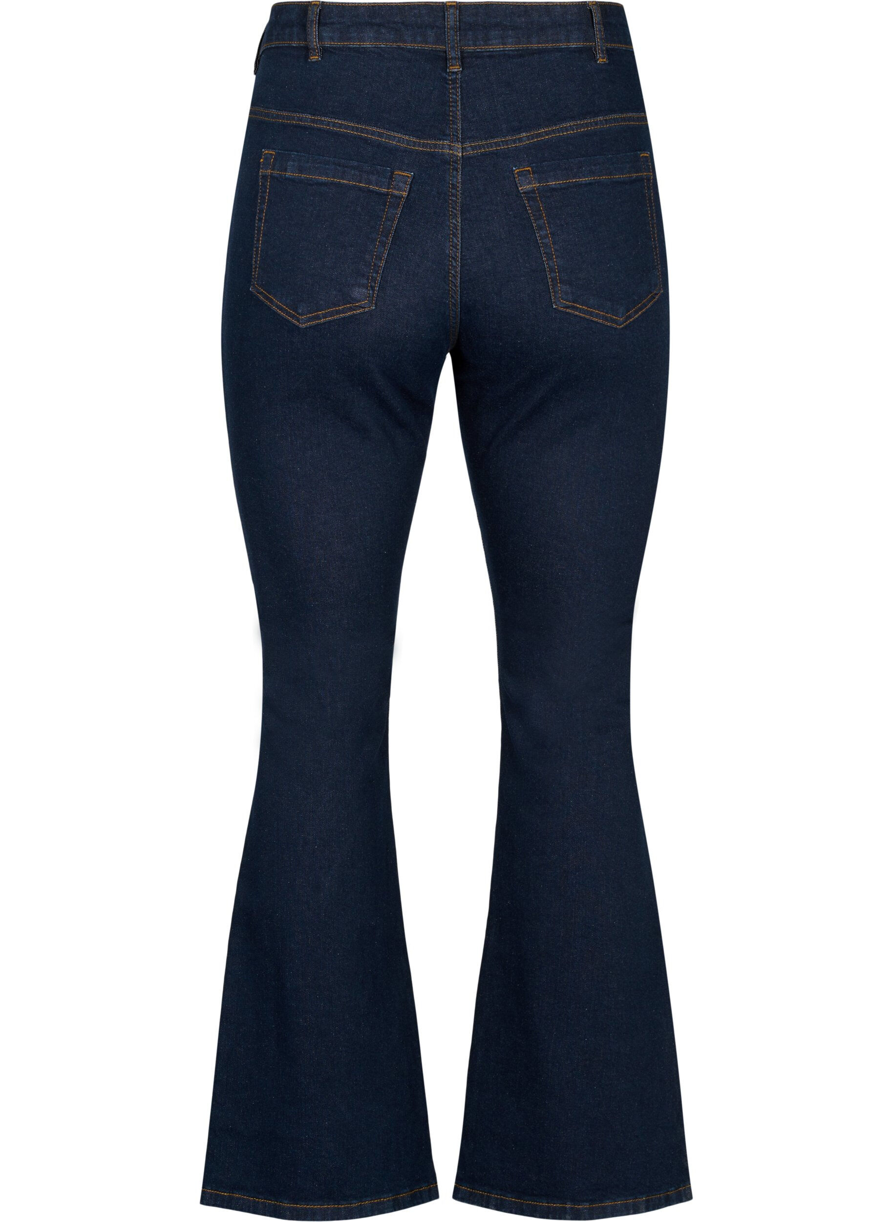 Zizzi Ellen bootcut jeans med h&oslash;j talje, Bl&aring;, Packshot image number 1