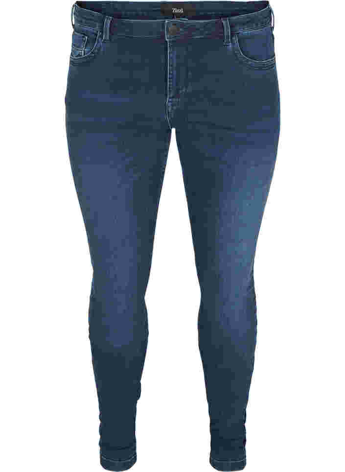 Super slim Amy jeans med høj talje, Dark blue