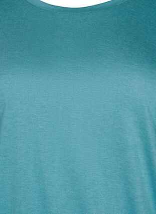 Ensfarvet bluse med 3/4 ærmer, Brittany Blue Mel., Packshot image number 2