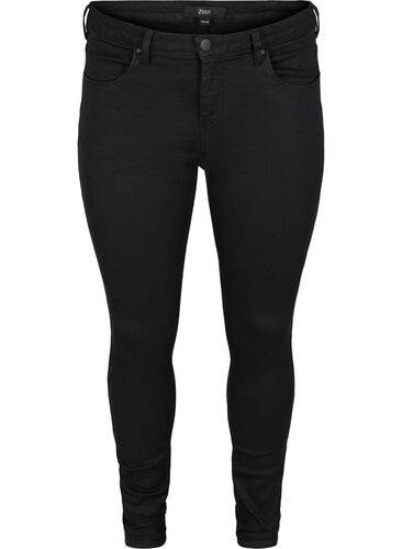 Super slim Amy jeans med høj talje, Black, Packshot image number 0