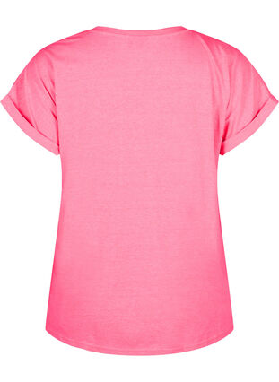 Neonfarvet t-shirt i bomuld, Neon pink, Packshot image number 1