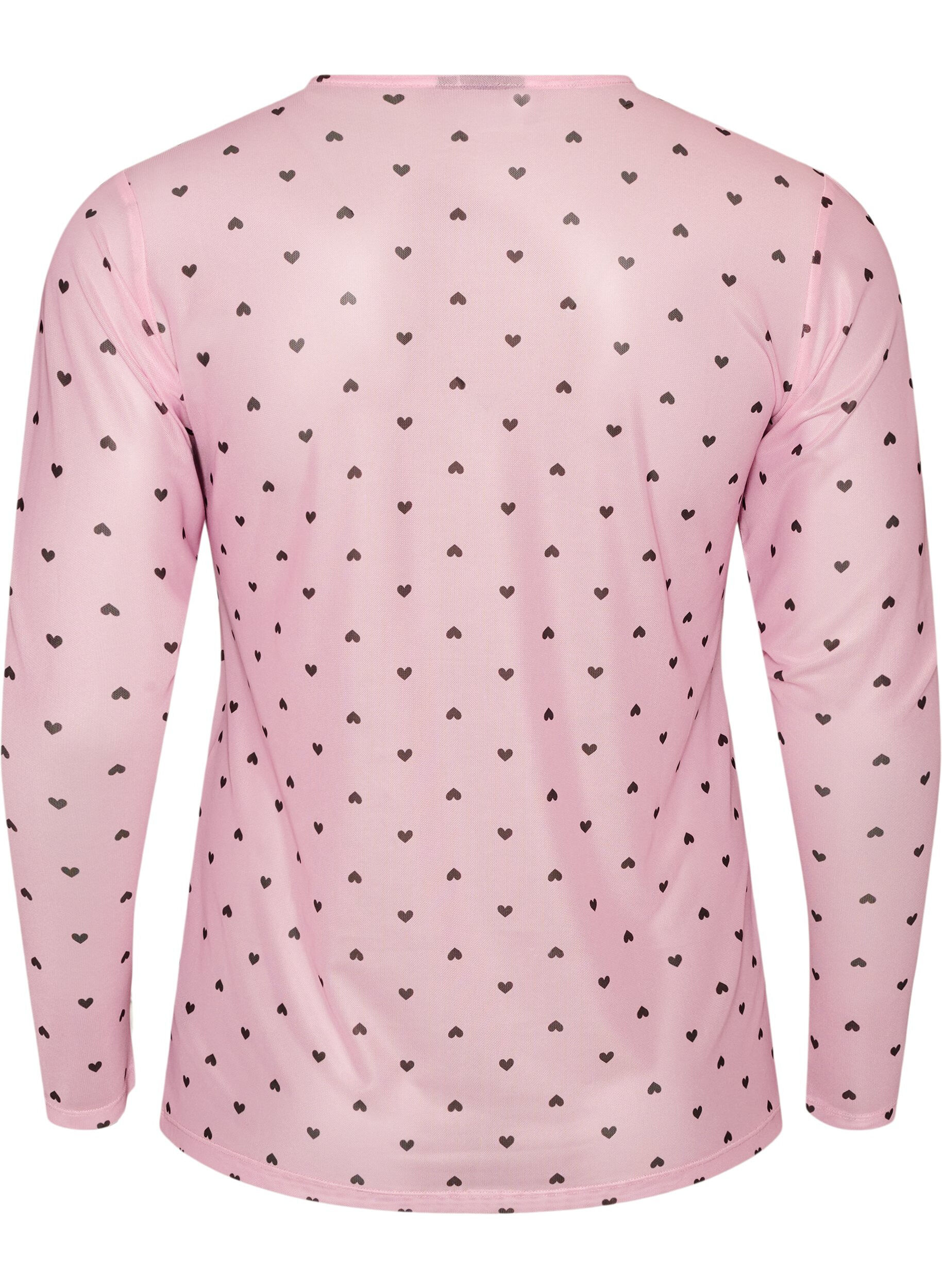 ZizziMeshbluse med print, Lyser&oslash;d, Packshot image number 1