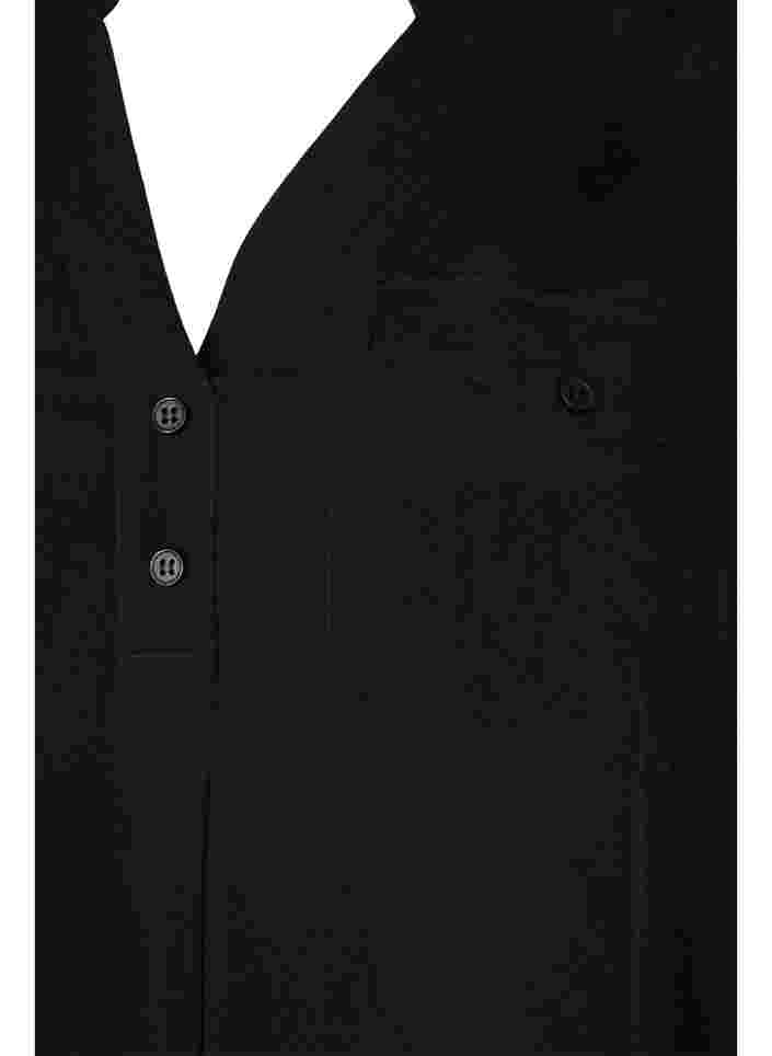 Viskose tunika med korte ærme, Black, Packshot image number 2