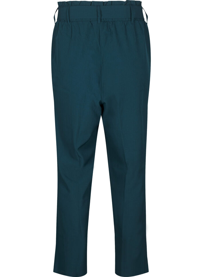 Højtaljede bukser med flæser og bindebånd, Sea Moss Melange, Packshot image number 1