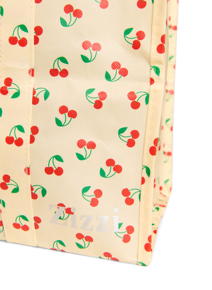 Shoppingbag med lynl&aring;s, Gul, Packshot image number 2