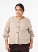Ribstrikket cardigan med knapper, Beige, Model image number 0