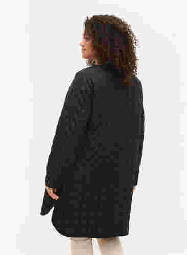 Quiltet jakke med knapper, Black, Model image number 1