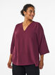 FLASH - Bluse med 3/4 ærmer, Mørk Bordeaux, Model image number 0