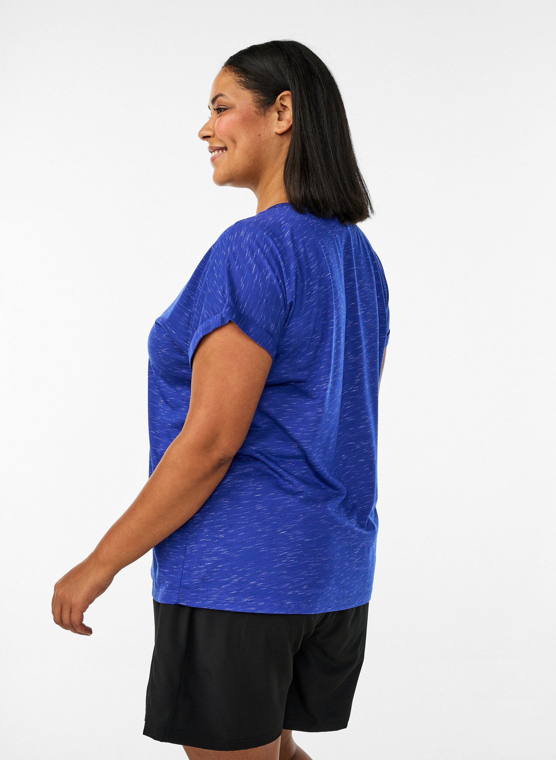 ZizziL&oslash;s tr&aelig;nings t-shirt med korte &aelig;rmer, Lilla, Model image number 2