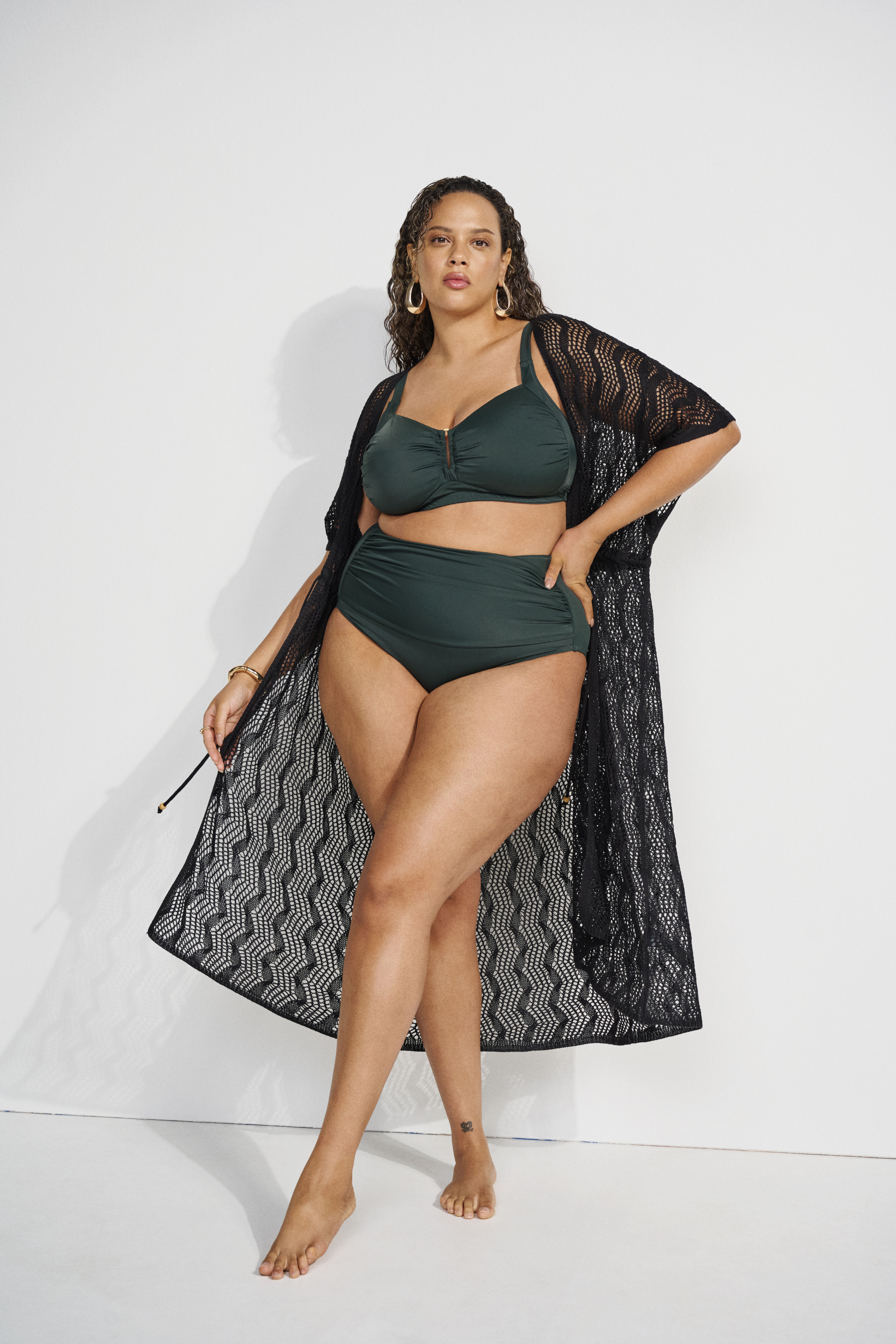 Bikini look med kimono, , Model