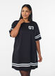 Kort t-shirtkjole med sporty detaljer, Sort, Model image number 0