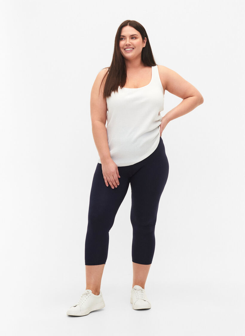 Basis 3/4 leggings i viskose, Bl&aring;, Model image number 1