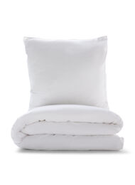 Ensfarvet sengesæt i bomuld, White Alyssum