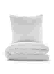 Ensfarvet sengesæt i bomuld, White Alyssum