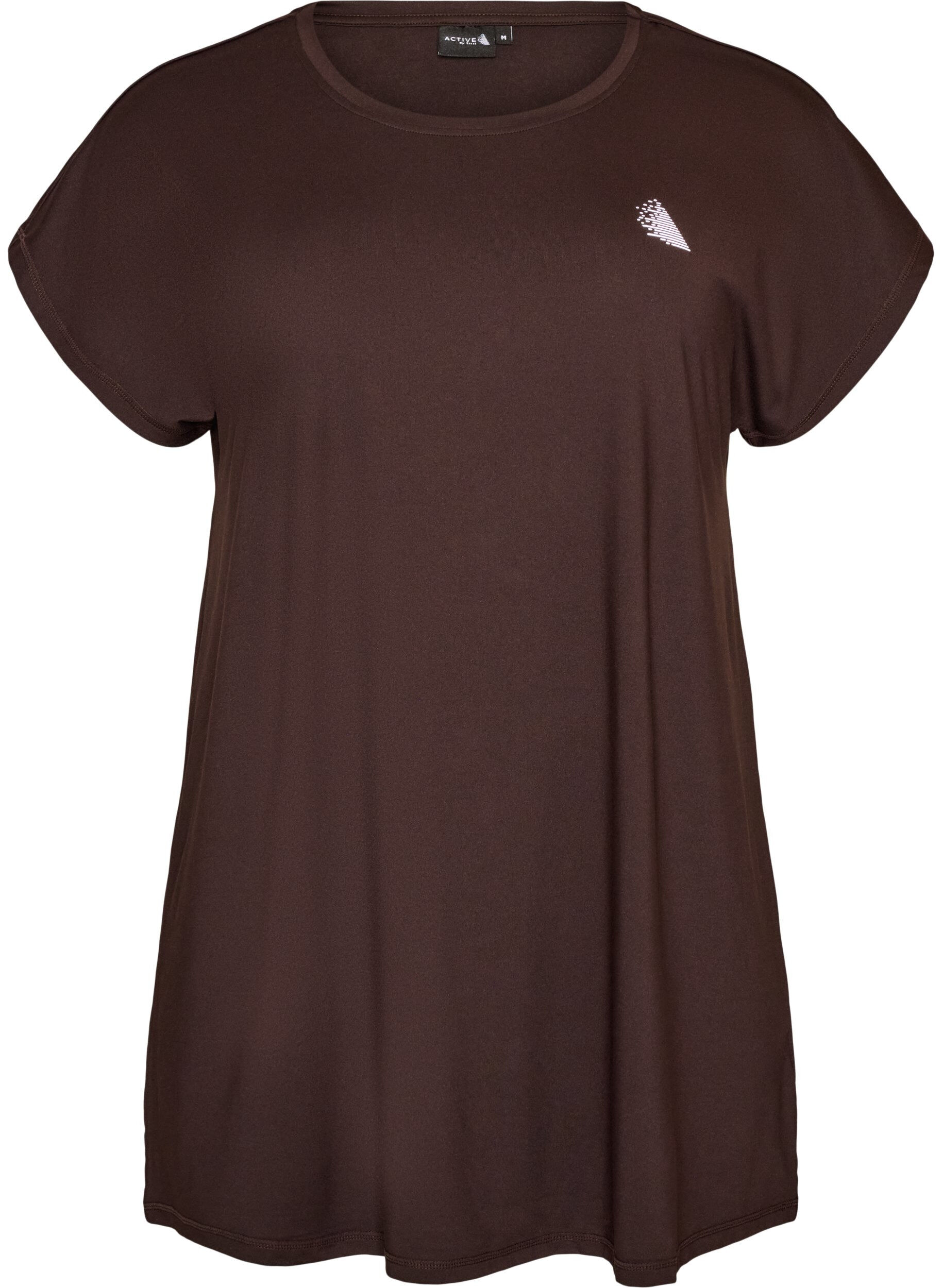 ZizziLang tr&aelig;nings t-shirt, Brun, Packshot image number 0