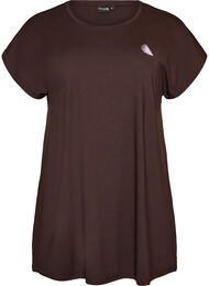 Lang tr&aelig;nings t-shirt, Brun