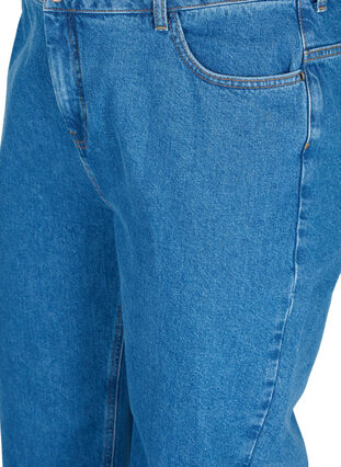 Straight jeans med høj talje, Blue denim, Packshot image number 2