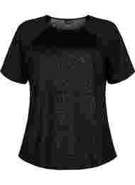 Trænings t-shirt med print og mesh, Black