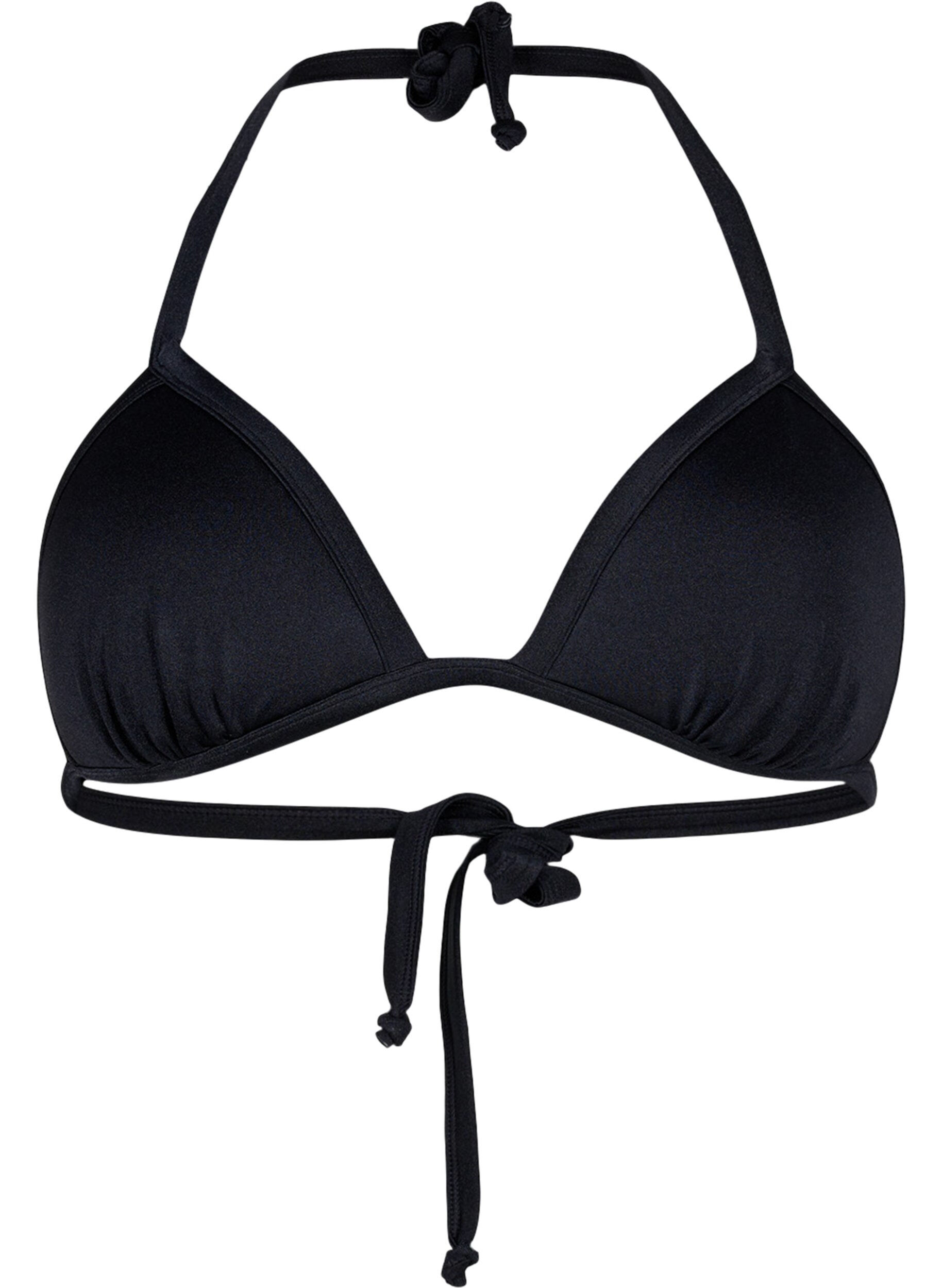 Ensfarvet trekants bikini bh
