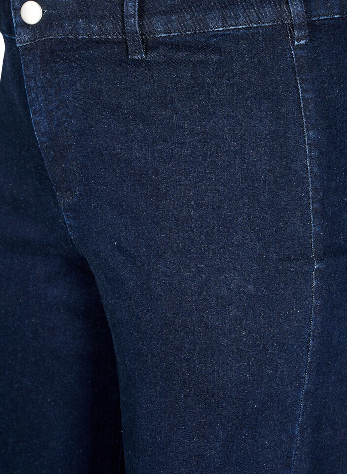 H&oslash;jtaljede jeans med vide ben, Bl&aring;, Packshot image number 2
