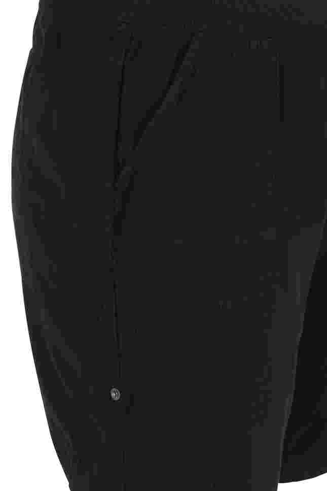 Løse shorts med lommer i bomuld, Black, Packshot image number 2