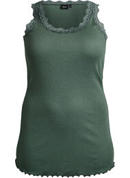 Top med blondekant, Gr&oslash;n