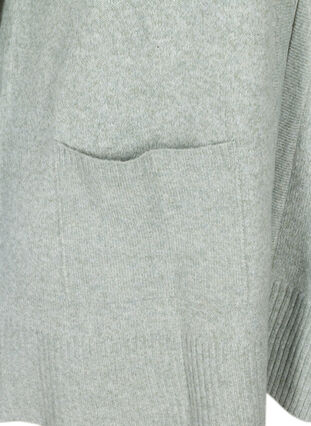 Meleret strik cardigan med lommer, Shadow Mel., Packshot image number 3