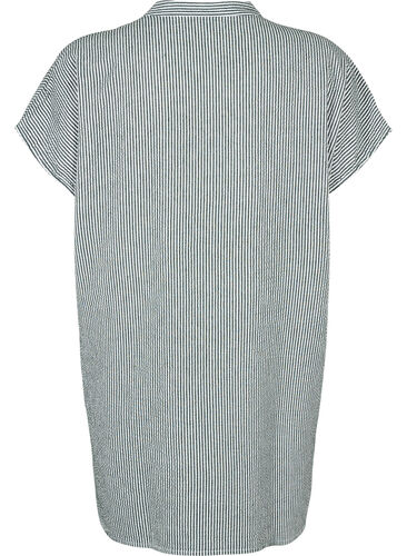 Kortærmet bomuldsskjorte med striber, Scarab Stripe, Packshot image number 1
