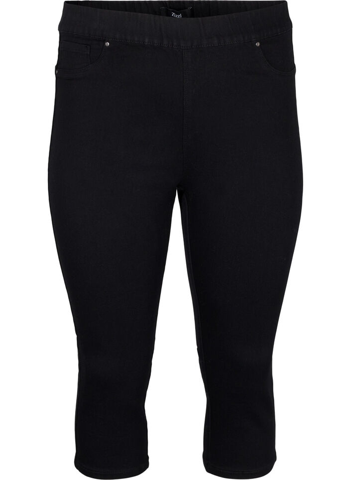 Denim knickers med elastisk talje, Sort, Packshot image number 0