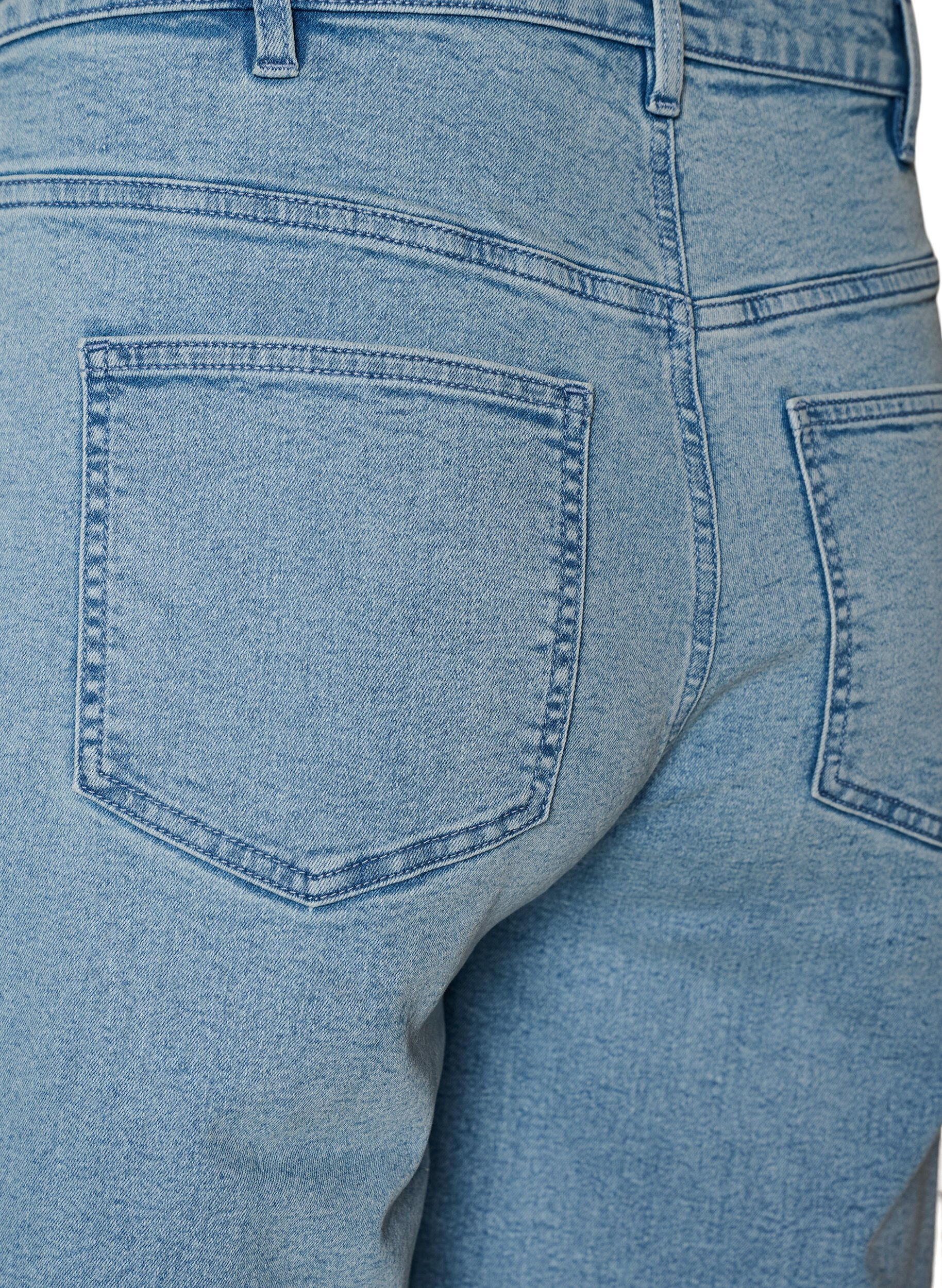 Zizzi L&oslash;se denimshorts med h&oslash;j talje, Bl&aring;, Packshot image number 3