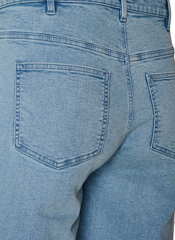 L&oslash;se denimshorts med h&oslash;j talje, Bl&aring;, Packshot image number 3