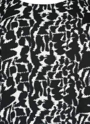 FLASH - Bluse med korte ærmer og print, Black White AOP, Packshot image number 2